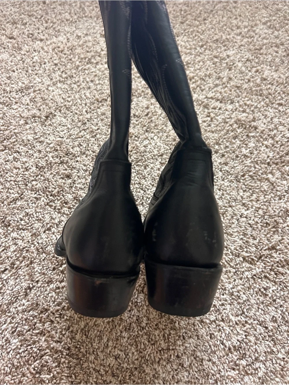 Cavender’s Women's Black Leather Embroidered Western Pointed Toe Boot -Size 8.5